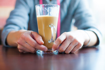 Mug with coffee.