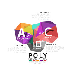 Abstract low poly infographics template