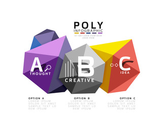 Moden low poly infographics template