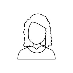 Woman faceless profile icon vector illustration graphic design