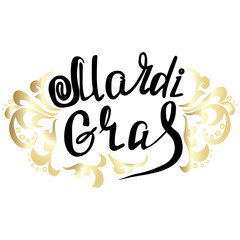Mardi Gras vintage lettering background