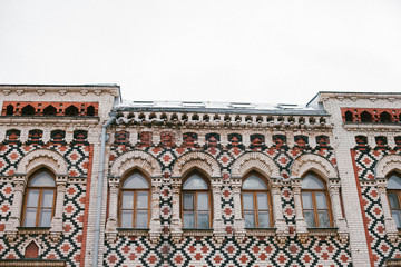 Brick old building in the center of Moscow