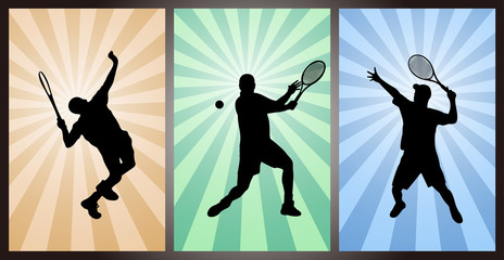 Set of Tennis Players, Silhouette 