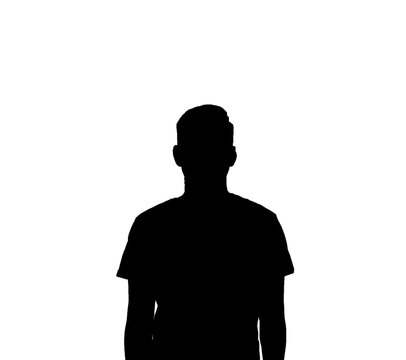 Man silhouette isolated on white background