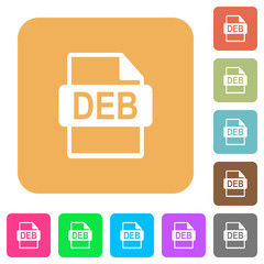 DEB file format rounded square flat icons