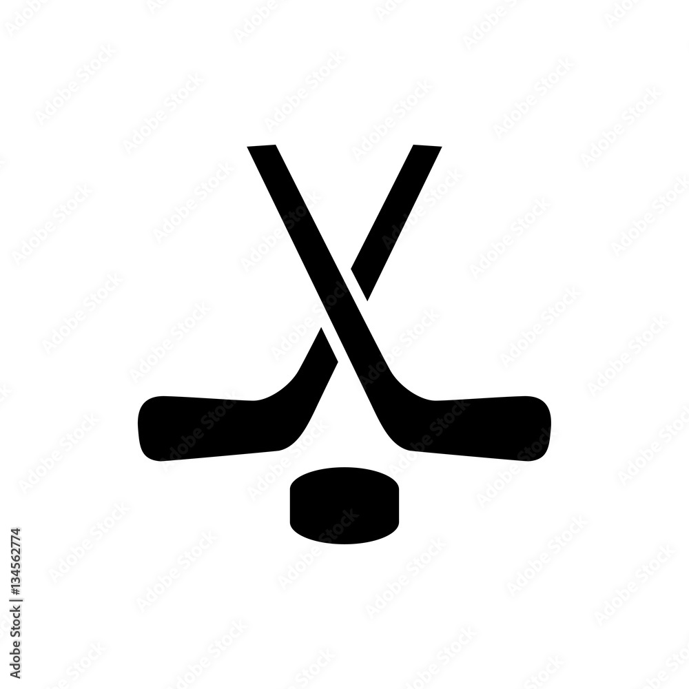 Poster hockey icon illustration