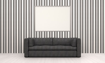 rustic living room with picture frame