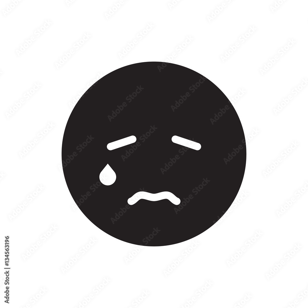 Wall mural crying emoticon icon illustration