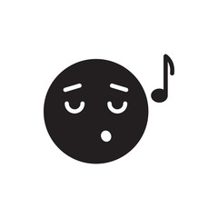 emoji listening music icon illustration