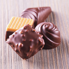 Chocolate pralines of different kinds