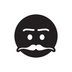 emoticon with mustache icon illustration