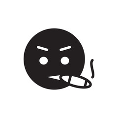 smoking emoticon icon illustration