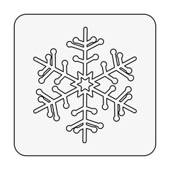 monochrome contour square with snowflake vector illustration