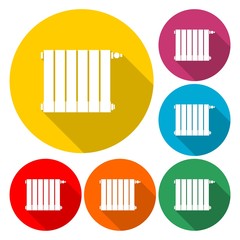 Radiator vector icon - Illustration with long shadow
