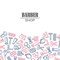 Composition of the set icons for the Barber shop. Vector elements your web design
