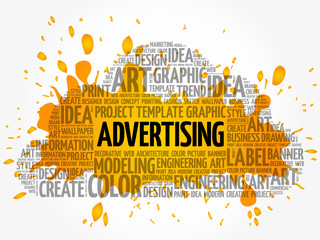 ADVERTISING word cloud, creative business concept background