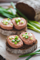 Sandwiches with soy wheat vegan pate