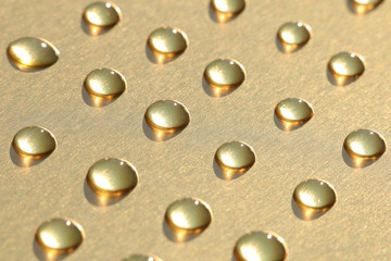 dew drops on gold metallic background #2