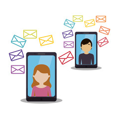 person conversation online phone message vector illustration eps 10