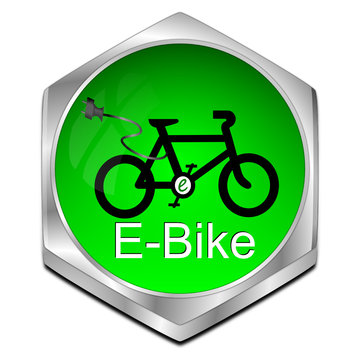 E-Bike Button - 3D illustration