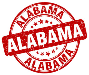 Alabama red grunge round vintage rubber stamp