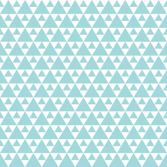 Seamless Big And Little Triangles Retro Pattern Turquoise/White