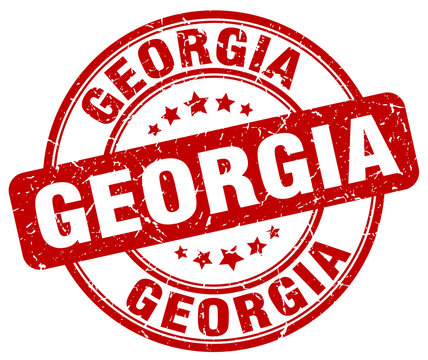 Georgia red grunge round vintage rubber stamp