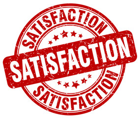 satisfaction red grunge stamp