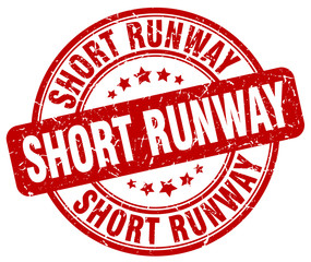 short runway red grunge stamp