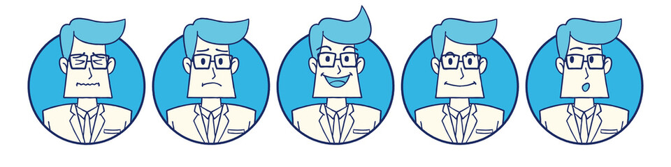 アイコン　男性　表情