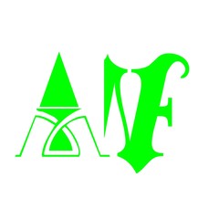 initial letter AW logo vector green  color