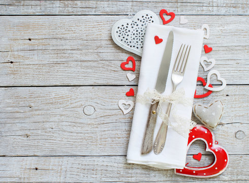 Valentine day table setting
