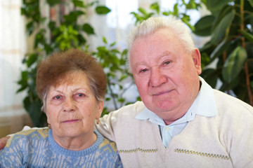 Elderly couple at home