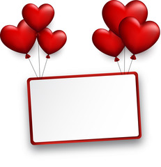 Valentine's rectangular background with hearts.