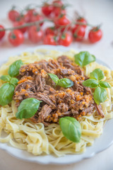 Pasta mit Bolognese Sauce 