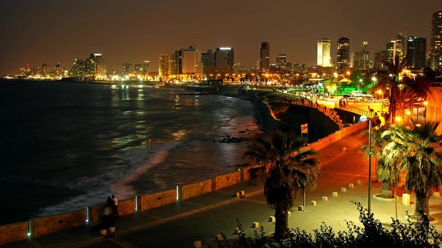 Tel Aviv, Israel. View from Jaffa. Time lapse. UHD, 4K