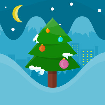 Winter Holidays Vector Concept in Flat Design