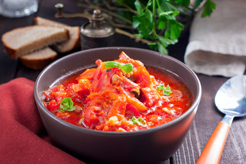Chakhokhbili - chicken stewed with tomatoes and onions. Georgian national dish