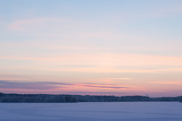Fototapeta na wymiar Serene sunset sky at winter