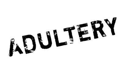 Adultery rubber stamp. Grunge design with dust scratches. Effects can be easily removed for a clean, crisp look. Color is easily changed.