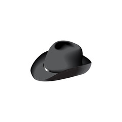 Homburg hat, black, isolated, vector