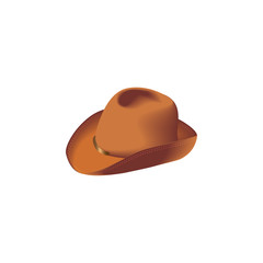 Homburg hat, brown, isolated, vector