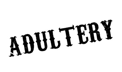 Adultery rubber stamp. Grunge design with dust scratches. Effects can be easily removed for a clean, crisp look. Color is easily changed.