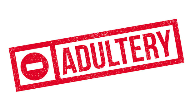 Adultery rubber stamp. Grunge design with dust scratches. Effects can be easily removed for a clean, crisp look. Color is easily changed.