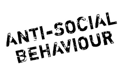Anti-Social Behaviour rubber stamp. Grunge design with dust scratches. Effects can be easily removed for a clean, crisp look. Color is easily changed.