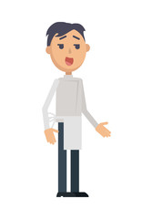 Waiter or Cook Character Flat Style Vector Icon