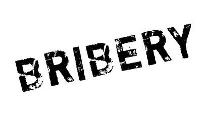 Bribery rubber stamp. Grunge design with dust scratches. Effects can be easily removed for a clean, crisp look. Color is easily changed.