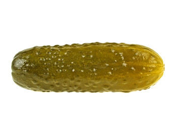 Marinated pickled cucumber isolated on white background