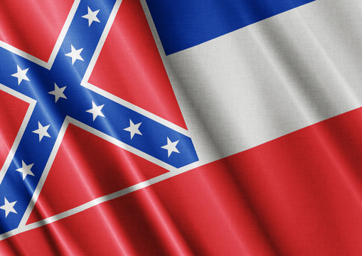 Mississippi waving flag close