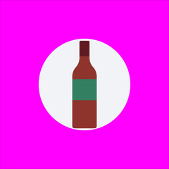 wine bottle icon flat disign